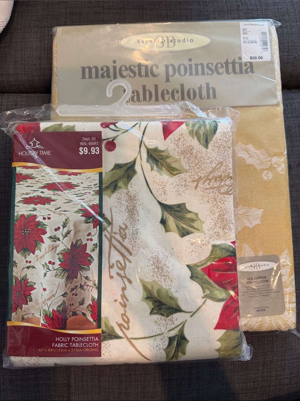 Festive Poinsettia Tablecloths